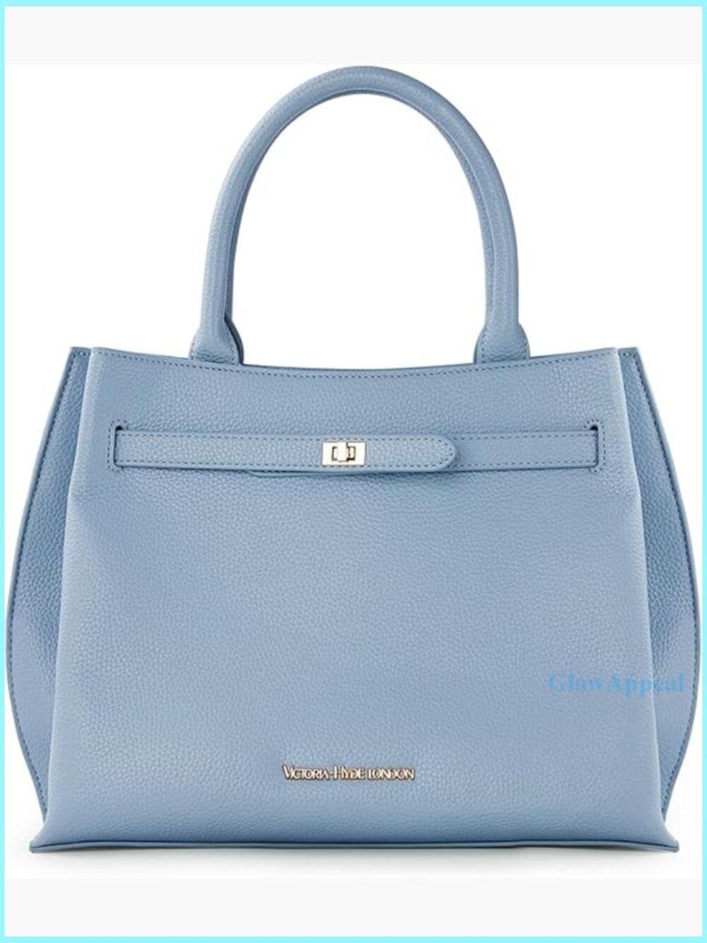 PU Leather Tote Shoulder Bag Adjustable Strap Zipper Closure 30x24x13cm